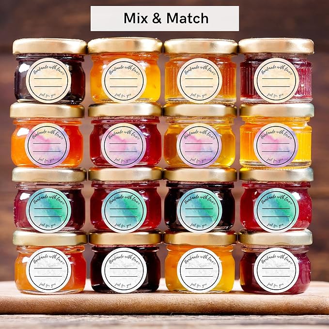 Mobiusea Creation Handmade with Love Labels Roll | 2 inch Round Cut | 500 Labels for Homemade Goods, Handmade Stickers, Small Business Supplies, Soap Candle Canning Supplies
