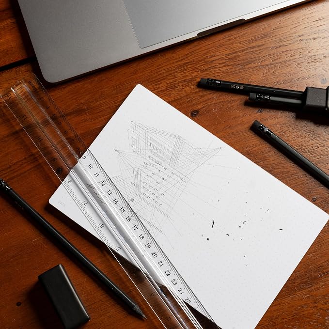 Dot Grid Desk Notepad, 2 Pack | Tear-Off Landscape Note Pad for Desk | Doubles as Mousepad | Premium Thick Dotted Paper, 50 Sheets, 5.5" x 8.5"
