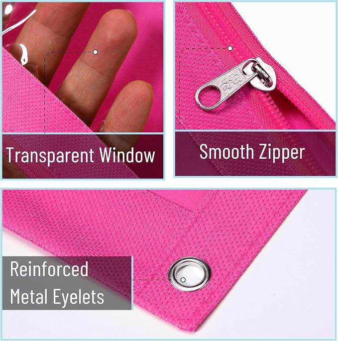 Mr. Pen- Pencil Pouch for 3 Ring Binder, 2 Pack, 10"x6.75", Smooth Zipper | Clear Window, Large Capacity Pencil Case with 3 Reinforced Grommets for School, Office, Supplies Storage