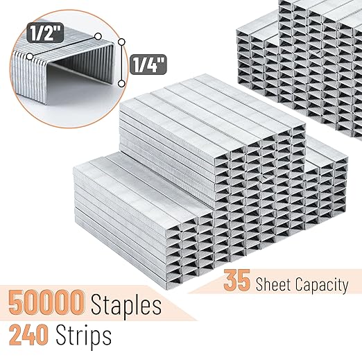 Mr. Pen- Staples for Stapler, 50000 pcs, 1/4 inch, 35 Sheet Capacity (26/6), Bulk Staples for Desk Stapler