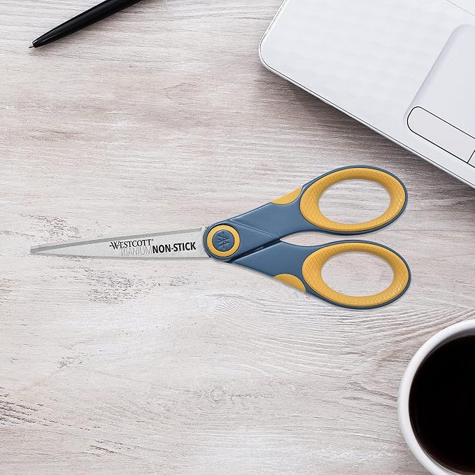 Westcott Titanium Bonded Non Stick Scissors, 7" Straight (14851)