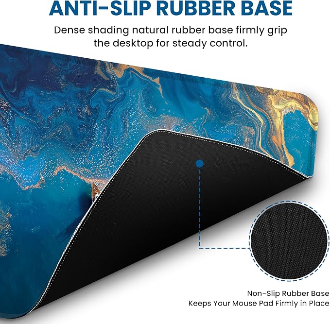 Aesthetic Desk Mat, Cute Coastal Escape Desk Pad Protector for Work & Decor, 35.4" x 15.7", Pretty Non-Slip Extended Mouse Pad for Office or Home