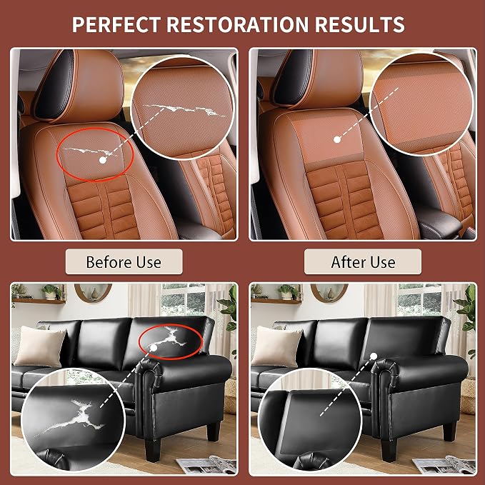 Besezx Leather Repair Patch Tape Kit, Self Adhesive Leather Repair for Furniture, Couch, Sofa, Car Seats,Office Chair,Vinyl Repair Kit.4.8inx60in