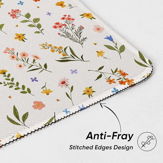 Premium Mouse Pad with Stitched Edges – 10.2 x 8.3 in | Smooth, Washable Mat with Non-Slip Base | Personalized Cute MousePads for Laptop, Computer, Office, Home (Colorful Floral)