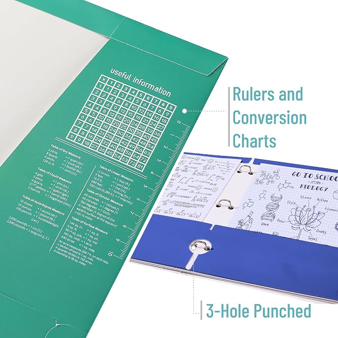 Mr. Pen- 4-Pocket Folders, 4 Pack, 12.5" x 9.5", Vibrant Colors | Tear-Resistant Paper Folders with Pockets 3 Holes Punched, High Capacity