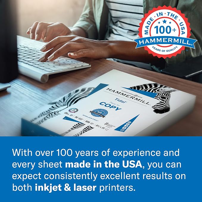 Hammermill Colored Paper, 20 lb Cherry Printer Paper, 8.5 x 11-1 Ream (500 Sheets) - Made in the USA, Pastel Paper, 102210R