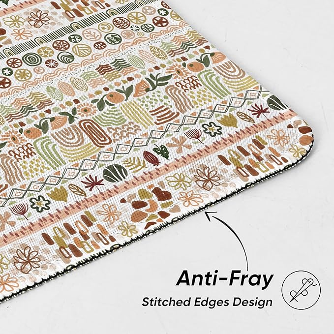 Premium Stitched Mouse Pad 10.2 x 8.3 in | Smooth, Washable Desk Mat with Non-Slip Base | Personalized Cute MousePads for Gaming,Work,Laptop, Computer, Office, Home (Bohemian Style)