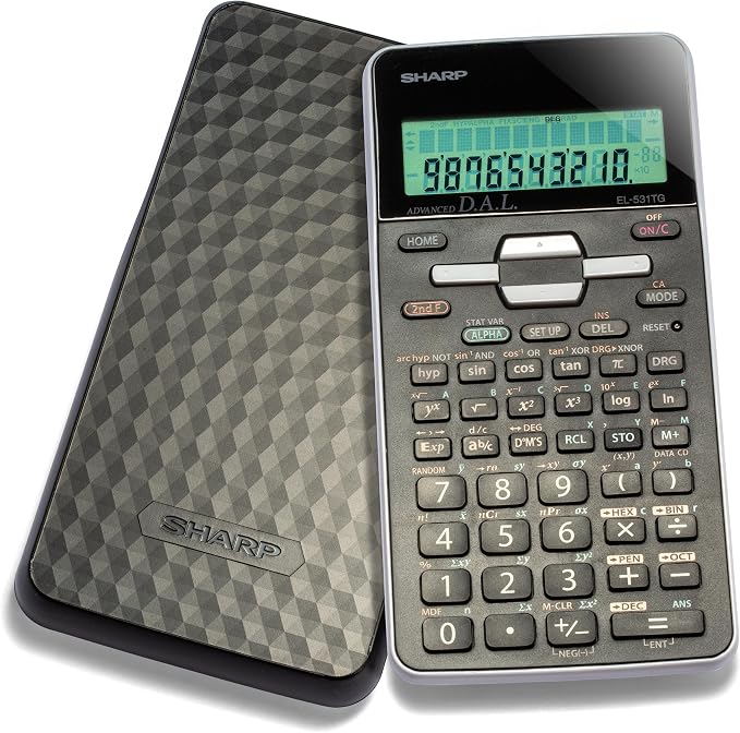 Sharp EL-531TGBBW 12-Digit Scientific/Engineering Calculator with Protective Hard Cover, LCD Display, Great for Students and Professionals, Black