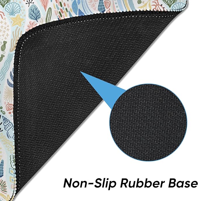 Premium Stitched Mouse Pad 10.2 x 8.3 in | Smooth, Washable Desk Mat with Non-Slip Base | Personalized Cute MousePads for Gaming,Work,Laptop, Computer, Office, Home (Sea wave)