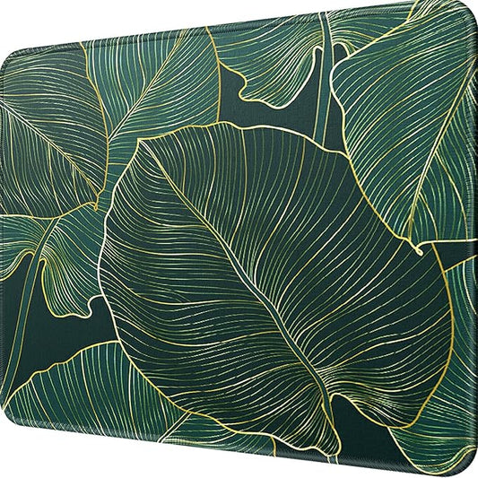 MROCO Mouse Pad [30% Larger] with Anti-Fray Stitched Edges, Premium-Textured Waterproof Surface, Non-Slip Rubber Base, Computer & Gaming Mouse Mat for Laptop, Office & Home, 8.5 x 11 in, Green Leaves