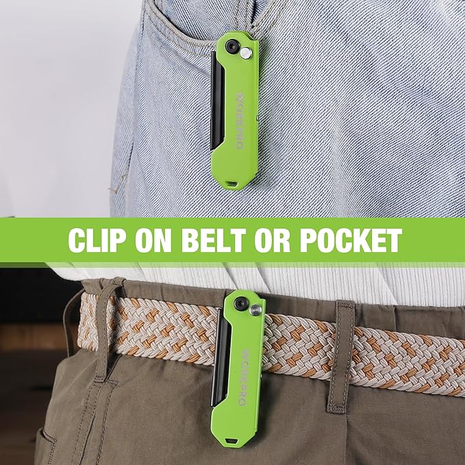 WORKPRO EDC Folding Utility Knife, Mini Box Cutter with Quick Open Axis Lock, Quick Change Blade Razor Knife, Foldable Small Pocket Knife with Belt Clip