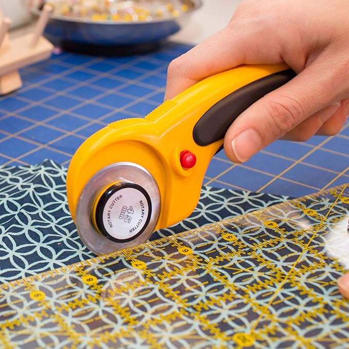 45mm Rotary Cutter Blades - (15 Pack) Fits Fiskars, Olfa, Martelli Blades and More - Studio Fabric Cutter Wheel for Fabric & Paper