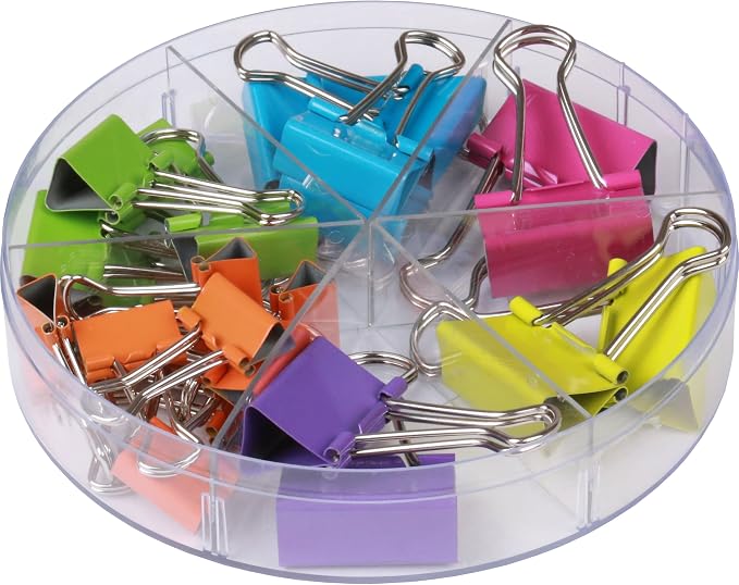 Colored Binder Clips, Assorted Size, 26 Pieces, Small (Pack of 2)