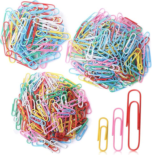 Mr. Pen- Paper Clips, 450 Pack, Assorted Colors, Paper Clips Assorted Sizes
