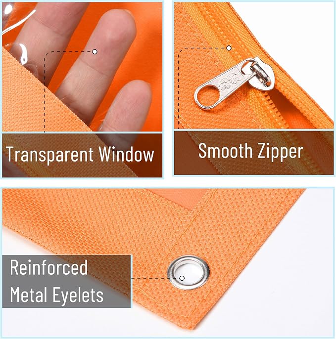 Mr. Pen- Pencil Pouch for 3 Ring Binder, 2 Pack, 10"x6.75", Smooth Zipper | Clear Window, Large Capacity Pencil Case with 3 Reinforced Grommets for School, Office, Supplies Storage | Clear Window, Large Capacity Pencil Case with 3 Reinforced Grommets f...