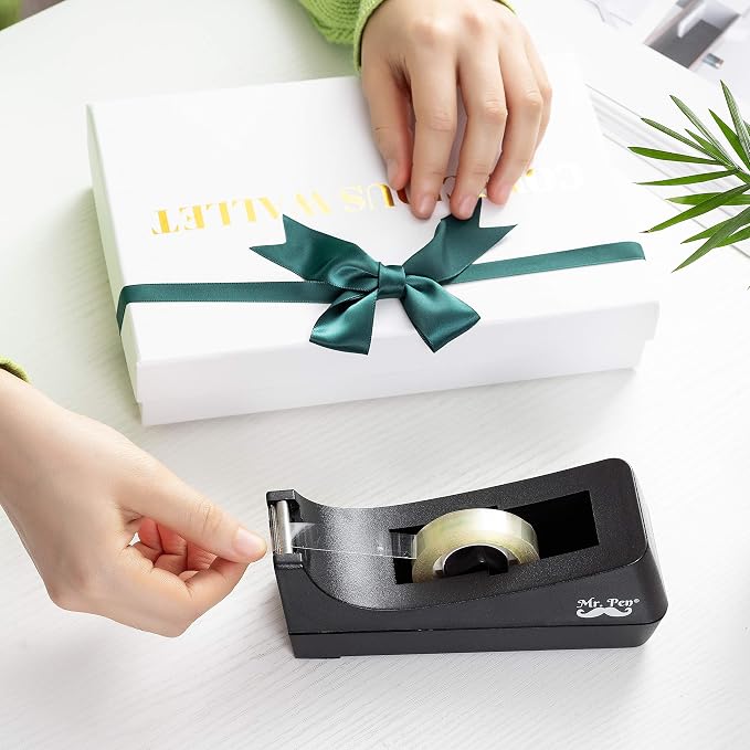 Mr. Pen- Tape Dispenser, Pack of 2, Tape Dispenser Desk, Office Supplies | Desk Supplies, Tape Holder, Tape Dispensers, Black Tape Dispenser, Desktop Tape Dispenser, Tape Desk Dispenser, Organier