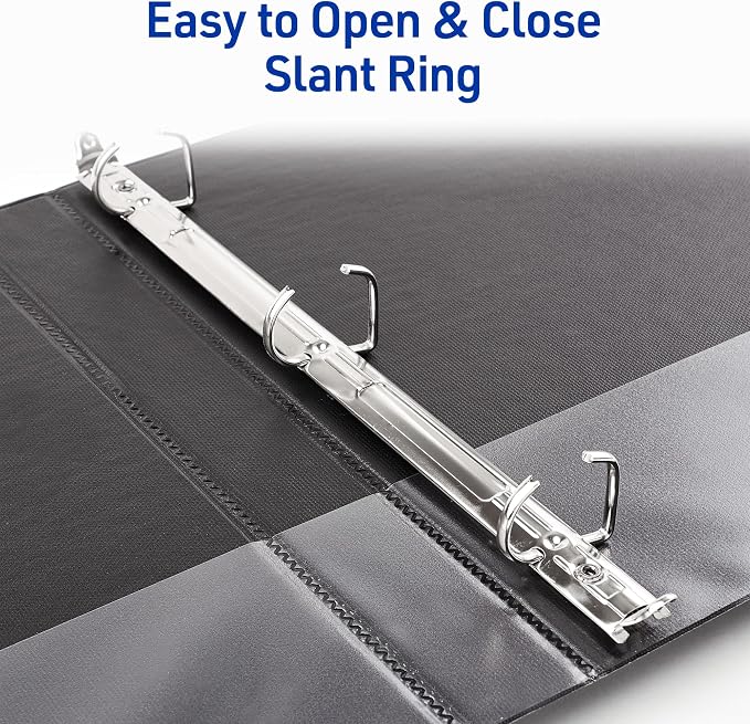 Avery Durable View 3 Ring Binder, 1" Slant Rings, 1 White Binder | For Daily School, Home and Office Use, DuraHinge Tear-Resistant Spine, DuraEdge Split-Resistant Edges, Clear View Cover