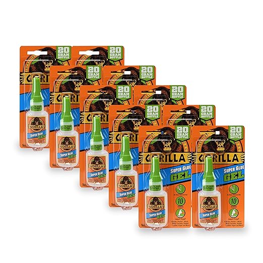 Gorilla Super Glue Gel, 20 Gram, Clear, (Pack of 10)