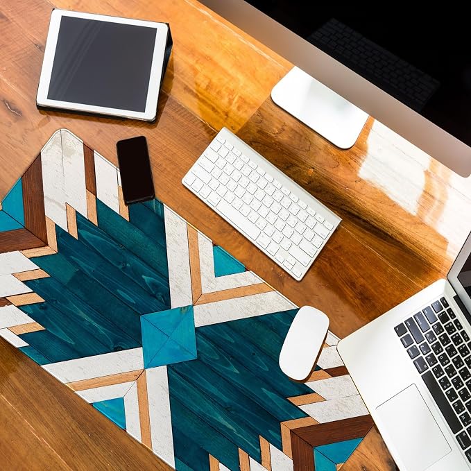 UTELKA Western Desk Mat, Western Desk Accessories for Office Dorm 23.6x11.8 | Western Mouse Pad, Cowboys Desk Accessories, Aztec Rug Desk Mat, Retro Gaming Large Mousepad,Western Office Decor