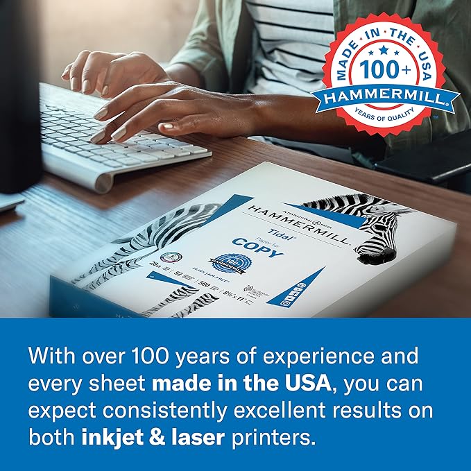 Hammermill Printer Paper, 20 lb Copy Paper, 8.5 x 14-92 Bright, Made in the USA- 1 Pallet, 30 Cases (150,000 Sheets)