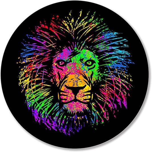 Mouse pad Small Computer Mouse pad with Round Watercolor Lion Design Office Non-Slip Rubber Mousepad