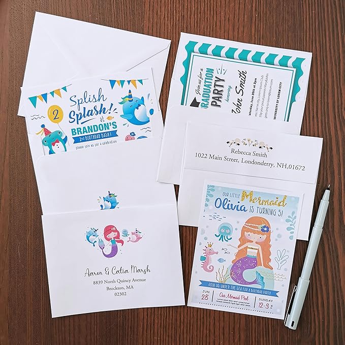 500 Pcs Bulk A2 Invitation Envelopes in White Peel & Press Self Seal 4 3/8 x 5 3/4 Square Flap Envelopes RSVP Return Envelopes 95lb. for Announcement Mailing 4x5 Greeting Cards Photo 1/4 Fold Cards
