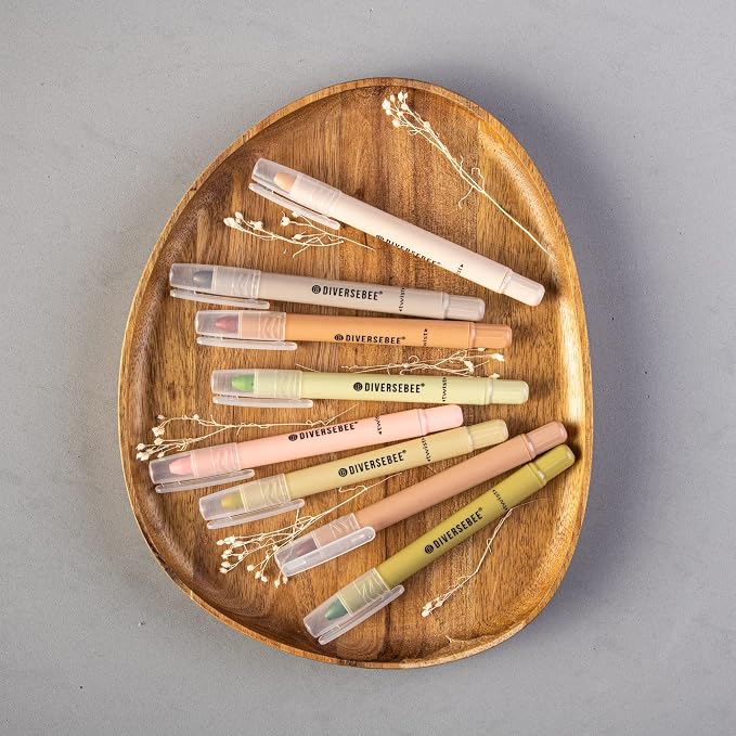 DIVERSEBEE Bible Highlighters and Pens No Bleed, 8 Pack Assorted Colors Gel Highlighters Set, Cute Bible Markers Study Journaling School Supplies and Accessories (Earthy) | 8 Pack Assorted Colors Gel Highlighters Set, Cute Bible Markers for Study Journ...