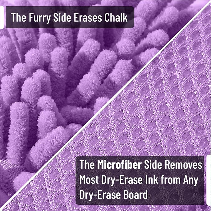 Mr. Pen- Magnetic Microfiber Shag Whiteboard Erasers, 4" x 6", 4 Pack | Dual Surface, Washable Large Dry Erase Board Cleaner for Chalk, Marker, Classroom, Office, Home
