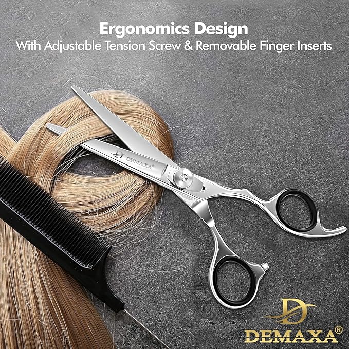 6.5" Premium Hair Scissors Professionally Sharp Barber Shears - High Carbon Steel Hair Cutting Scissors with Smooth Sharp Edge Blades - Hair Trimming Shears for women Salon & Personal Use