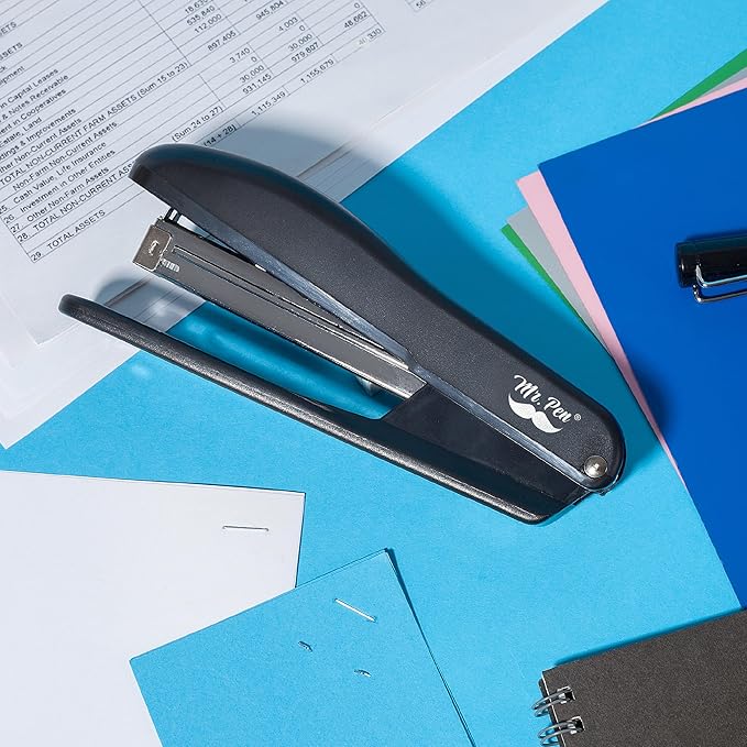 Mr. Pen- Staplers for Desk, 2 Pack with 200 Staples, 20 Sheet Capacity, Black, Office Stapler Set, Desk Stapler with Staples