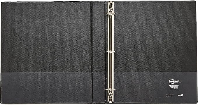 Avery Luxe Collection Durable Holographic 3 Ring Binder, Customizable View Cover, 1 Inch Round Rings, 1 Holographic Black Binder (03225) (Pack of 6)