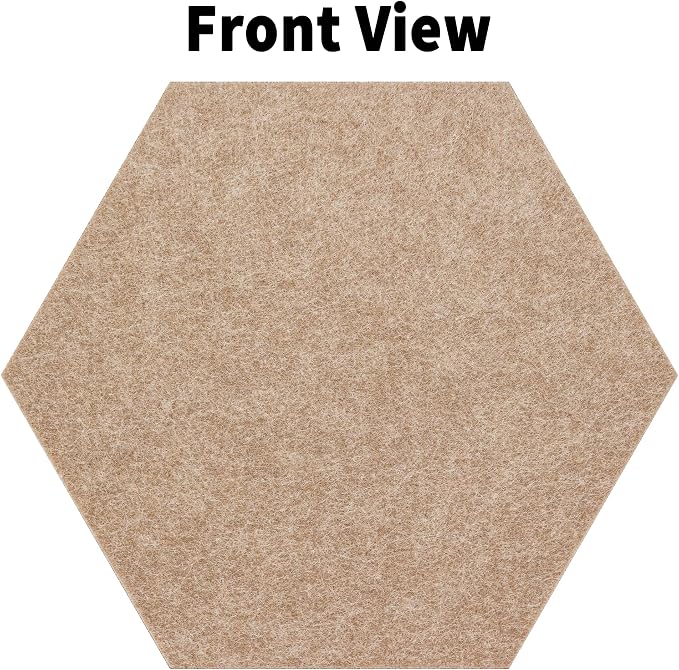 Large Felt Bulletin Cork Board Tiles for Office 15 x 13 inch, 10Pcs | Fully Self Adhesive Backing, 1300 g/m² High-Density Felt Hex Corkboards for Wall, Frameless, Peel & Stick, Modern, Decorative