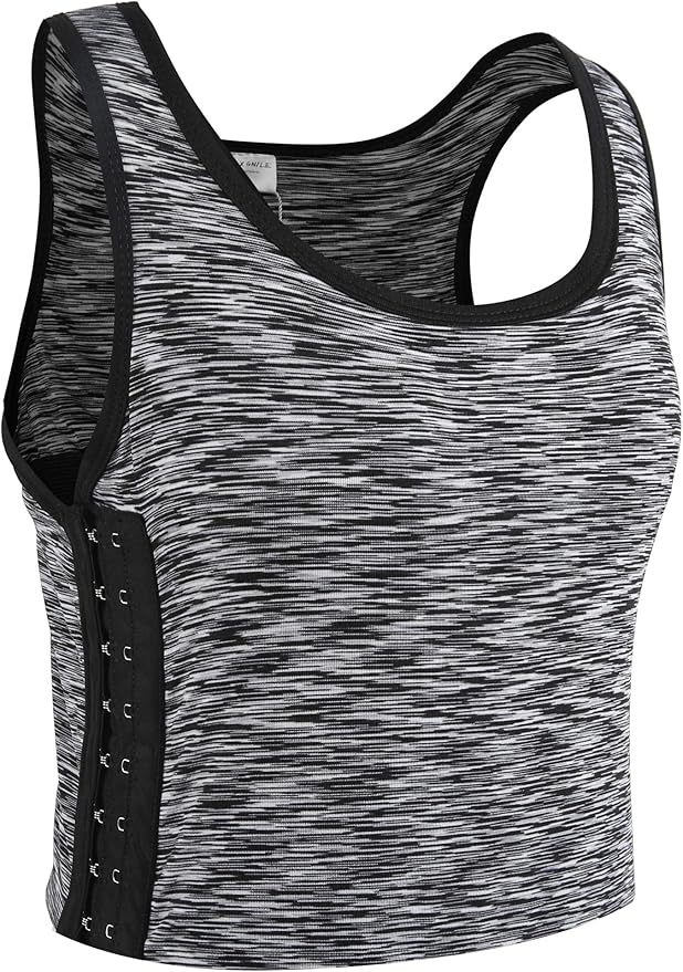 XUJI Transgender FTM Breathable Cotton Elastic Band Colors Chest Binder Tank Top (M-6XL)