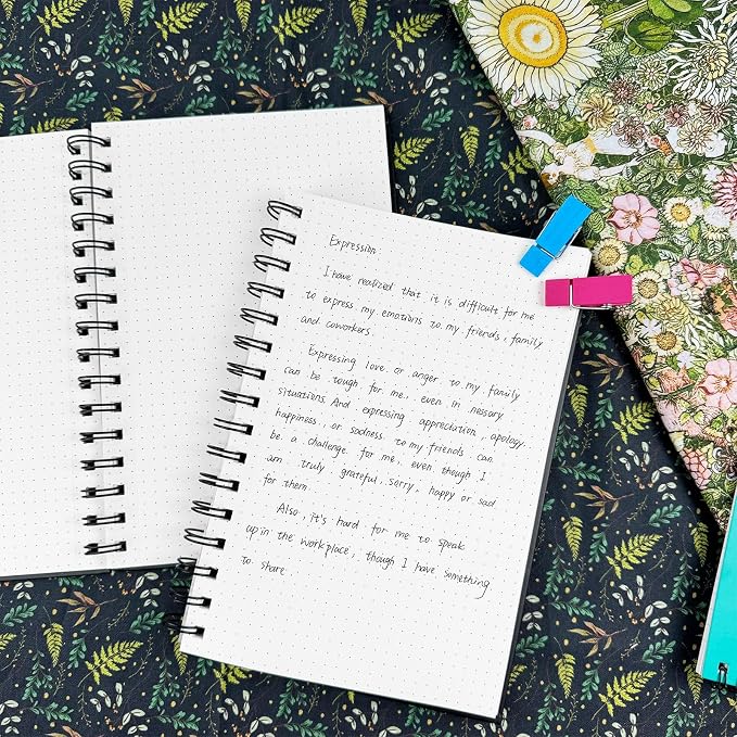 A5 Dotted Journal Spiral Notebook | 4 Pack Dot Grid Notebook Hardcover Notebook Thick Dotted Paper Notebook Hardcover Journal for School, Office, Artist