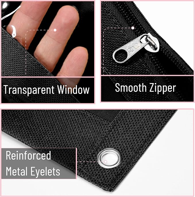 Mr. Pen- Pencil Pouch for 3 Ring Binder, 2 Pack, 10"x6.75", Smooth Zipper | Clear Window, Large Capacity Pencil Case with 3 Reinforced Grommets for School, Office, Supplies Storage