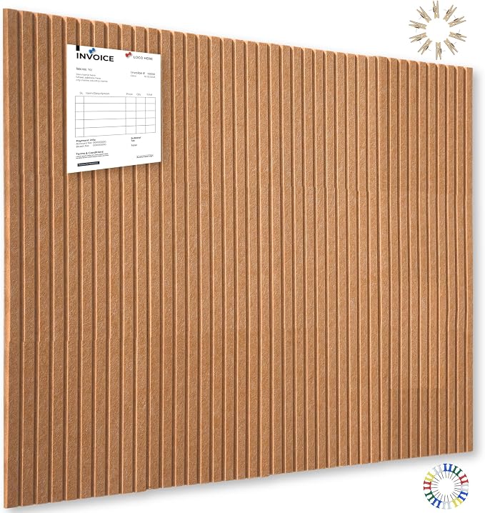 YOUDEFUL 47" x 35" Large Felt Bulletin Board, Longan Yellow | 12 Pcs Self-Adhesive Cork Board Alternative, Pin Boards for Wall Decor, Home, Office, Classroom,Dorm