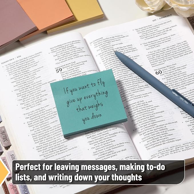 Mr. Pen- Sticky Notes, 3"x3", 12 Pads, 600 Sheets, New Earthy Colors | Sticky Notes Bulk, Self-Stick Note Pads, Perfect for Office, School, Home, Study & Organization