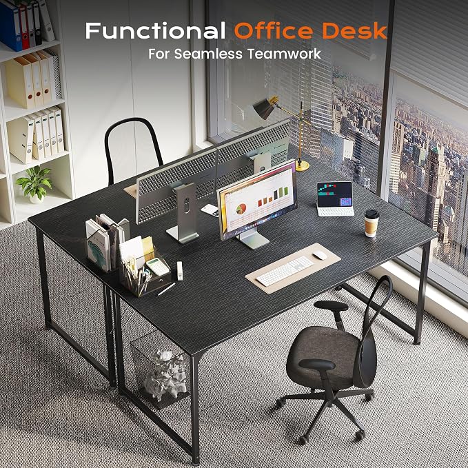 47 X 24 Inch Computer Desk with Deeper Desktop, Gaming Office Writing Work Desk for Home Office, Study, Bedroom, Work from Home, Metal Frame, Black