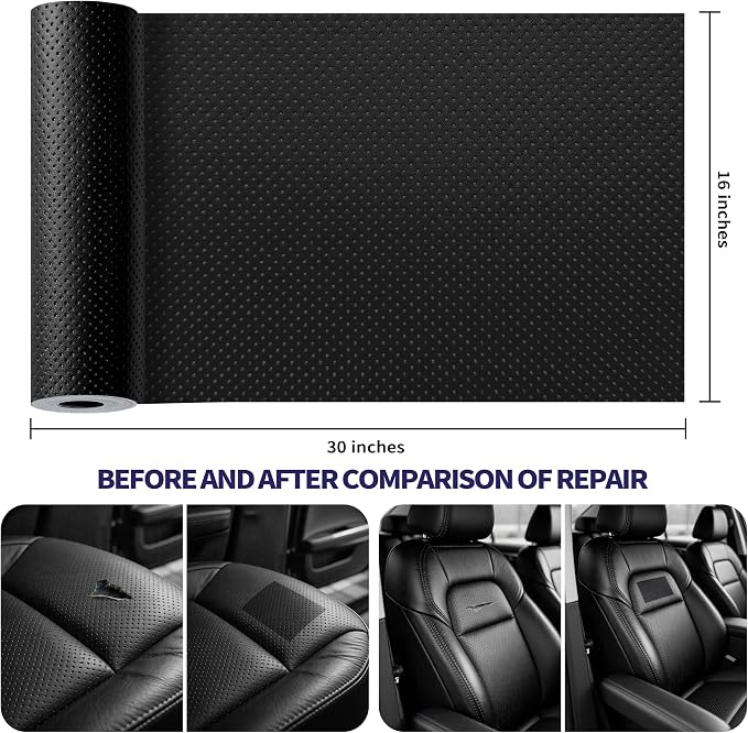Besezx Leather Repair Patch Tape Kit, Breathable Self Adhesive Leather Repair for Furniture, Couch, Sofa, Car Seats,Office Chair,Vinyl Repair Kit.30inx16in