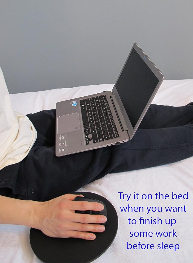 MOJO Beanbag Ergonomic Mousepad - Comfortable Mouse Pad for Sofa, Bed, Lap, Couch, and Anywhere Else (Black Leather)
