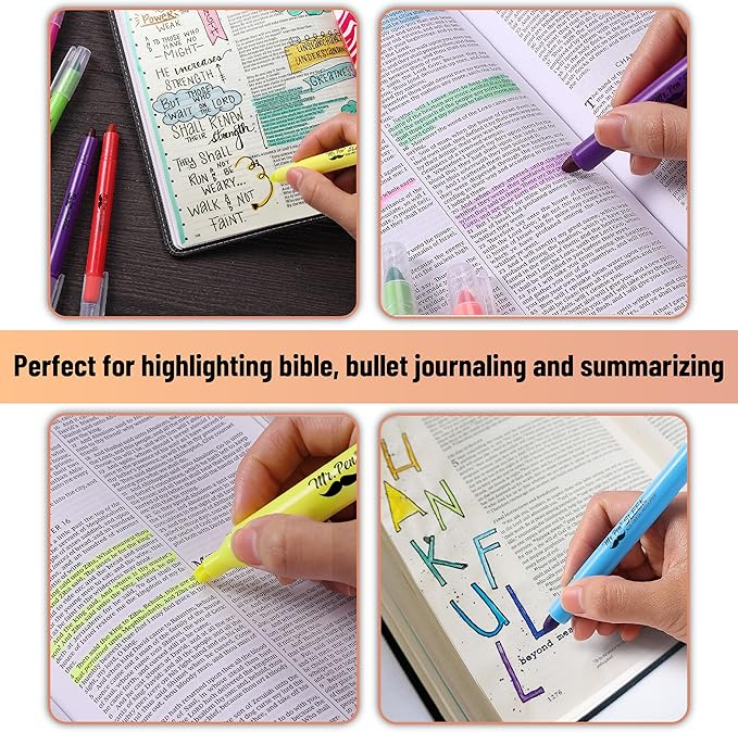 Mr. Pen- Gel Highlighters, 12 Pack, Assorted Colors, Bible Highlighters for Bibles That Do Not Bleed