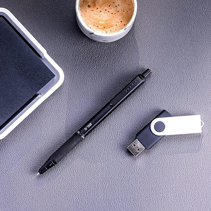 Zebra Pen – STEEL Series Premium Gel Pens – G-750 Retractable, 0.7mm Medium Point Black Ink, Rapid Dry Ink, Comfort Knurled Grip, Black Brass Barrel, Refillable, Japanese Craft Detail, 2-Pack (49812)