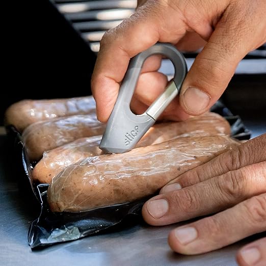 Slice Carabiner Cutter | Keychain Knife and Box Cutter with Ceramic Micro Blade | Lasts 11x Longer than Metal | Millennial Grey