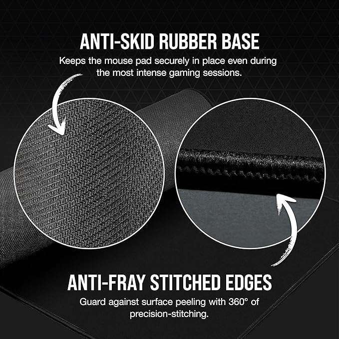 Corsair MM350 PRO Extended XL Premium Spill-Proof Cloth Gaming Mouse Pad – 36.6” Width x 15.7” Height Surface – Black,(Pack of 10)