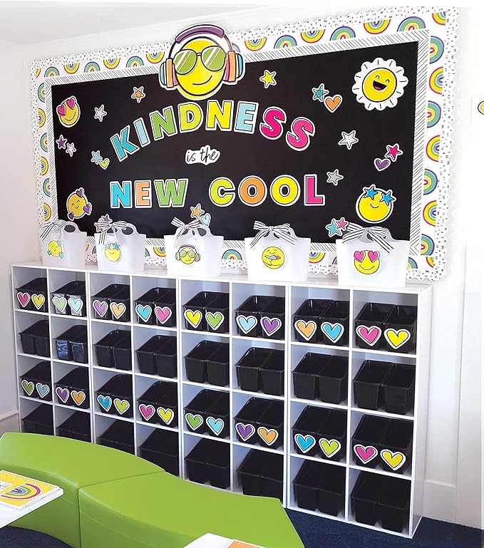 Carson Dellosa Kind Vibes 65Ft of Rainbow Bulletin Board Borders, 1 Roll of Boho Trim for Rolling Whiteboard, Cork and Posterboard, Party, Spring Decorations, and Classroom Decor