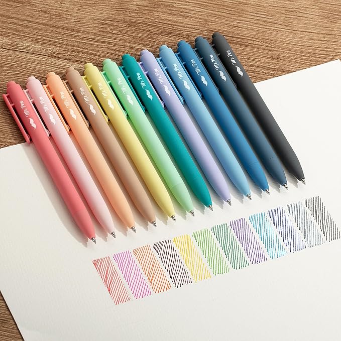Mr. Pen- Retractable Gel Pens, 12 Pack, Fast Dry, Gel Pens Fine Point 0.7mm, Retractable Pens, Cute Pens