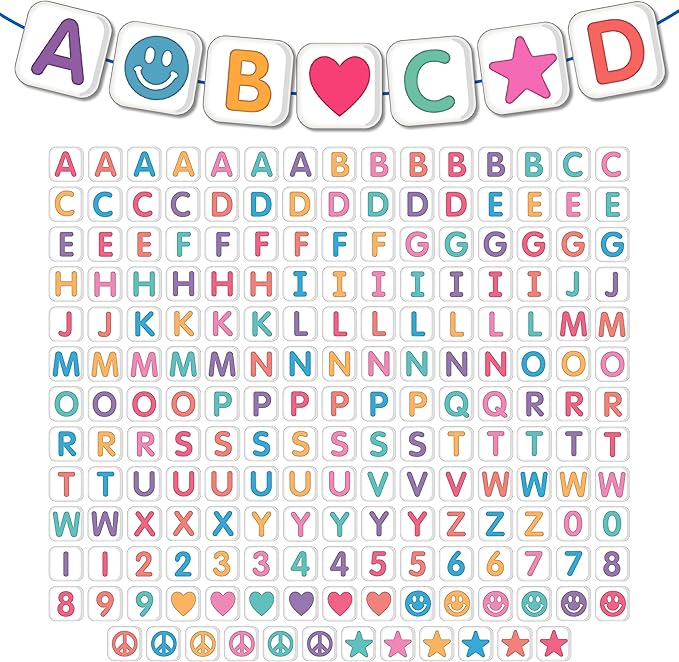 Carson Dellosa Crafty and Cool 216-Piece Bulletin Board Decorations, 3.5" Colorful Letters, Numbers, and Symbols for Party, Back to School Decorations, and Classroom Decor