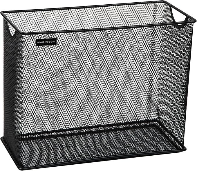 Mind Reader Vertical File Storage, Desktop Organizer, Hanging Files, Office, Metal Mesh, 12.25" L x 5.5" W x 10" H, Black (Pack of 6)