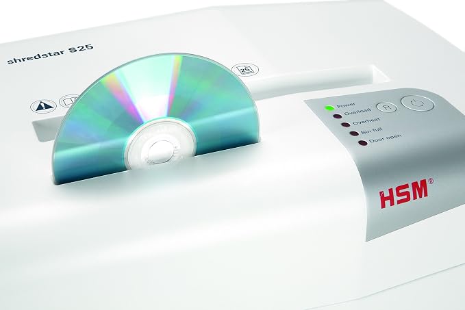 HSM shredstar S25 Strip-Cut Shredder; Shreds Up to 25 Sheets; 6.9-Gallon Capacity Shredder, White | HSM1031W