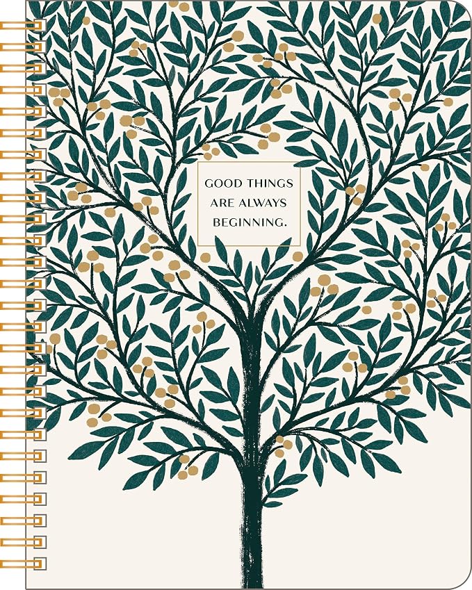 Compendium Spiral Notebook – Good Things Are Always Beginning – A Designer Spiral Notebook with 192 Lined Pages, College Ruled, 7.0”W x 9.25”H